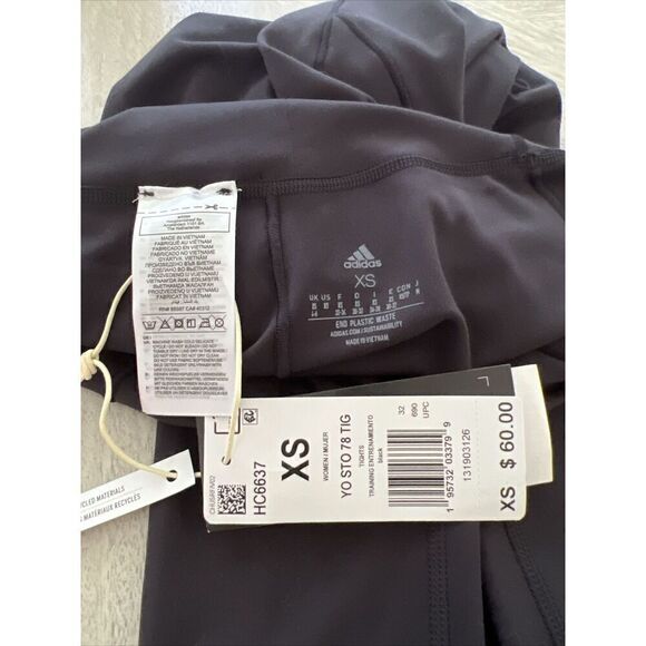 ADIDAS Women's Sz XSmall YOGA Studio 7/8 High-Rise Tight Leggings NWT Black - Picture 4 of 14